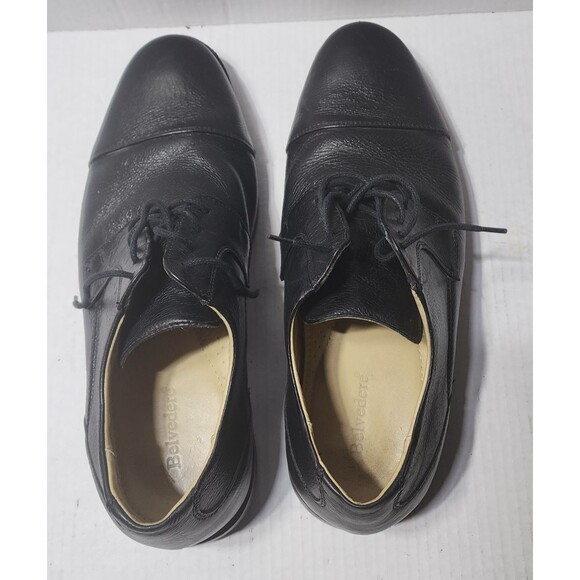 Belvedere Duke Leather Lace Up Cap Toe Oxford Black Derby Men's Shoes Size 13 D - Picture 12 of 12